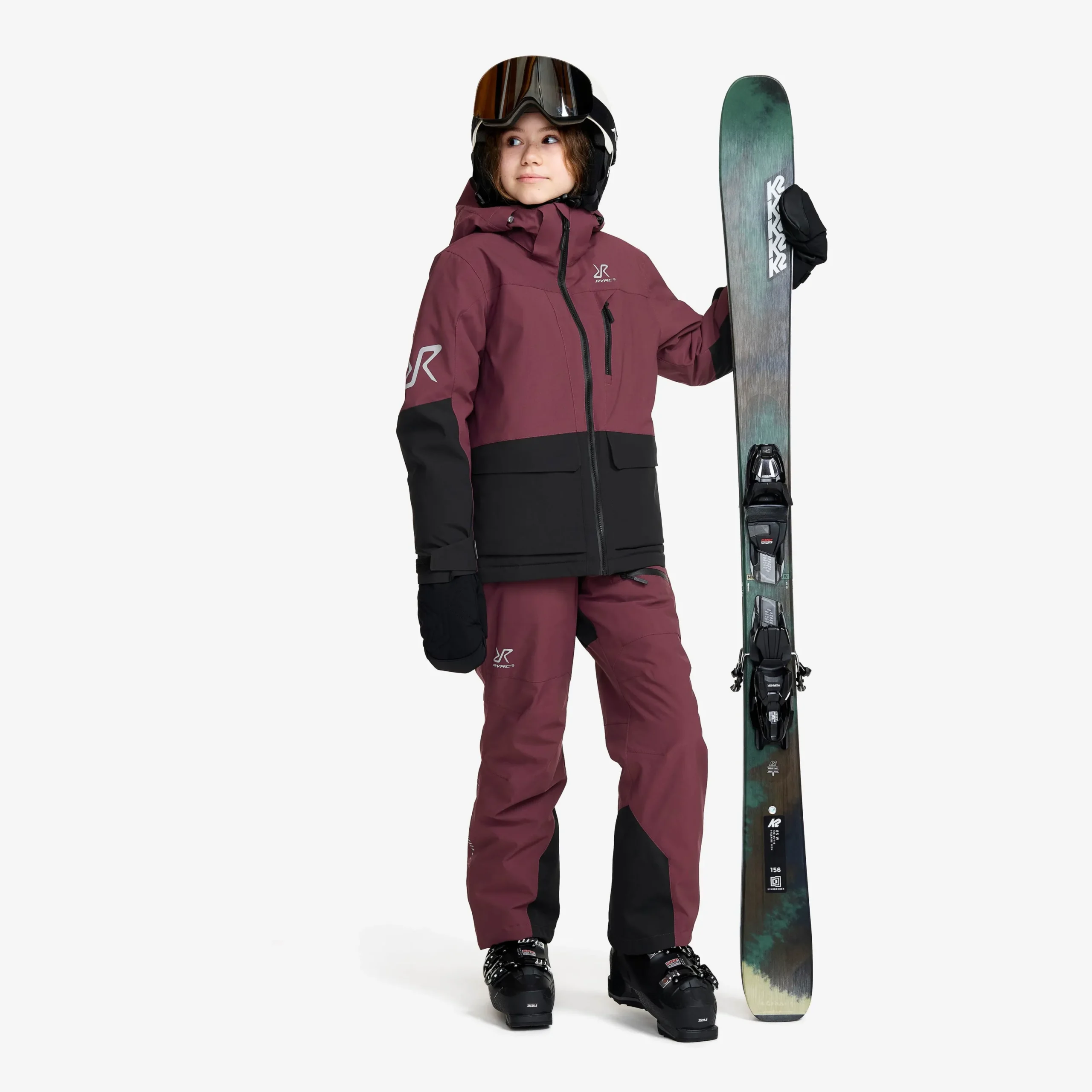 AccXel Insulated 2L Ski Jacket Teens Mauve Wine/Black