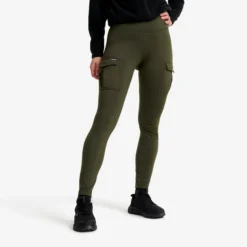 Alaska Fleece Lined Pocket Leggings Damen Forest Night