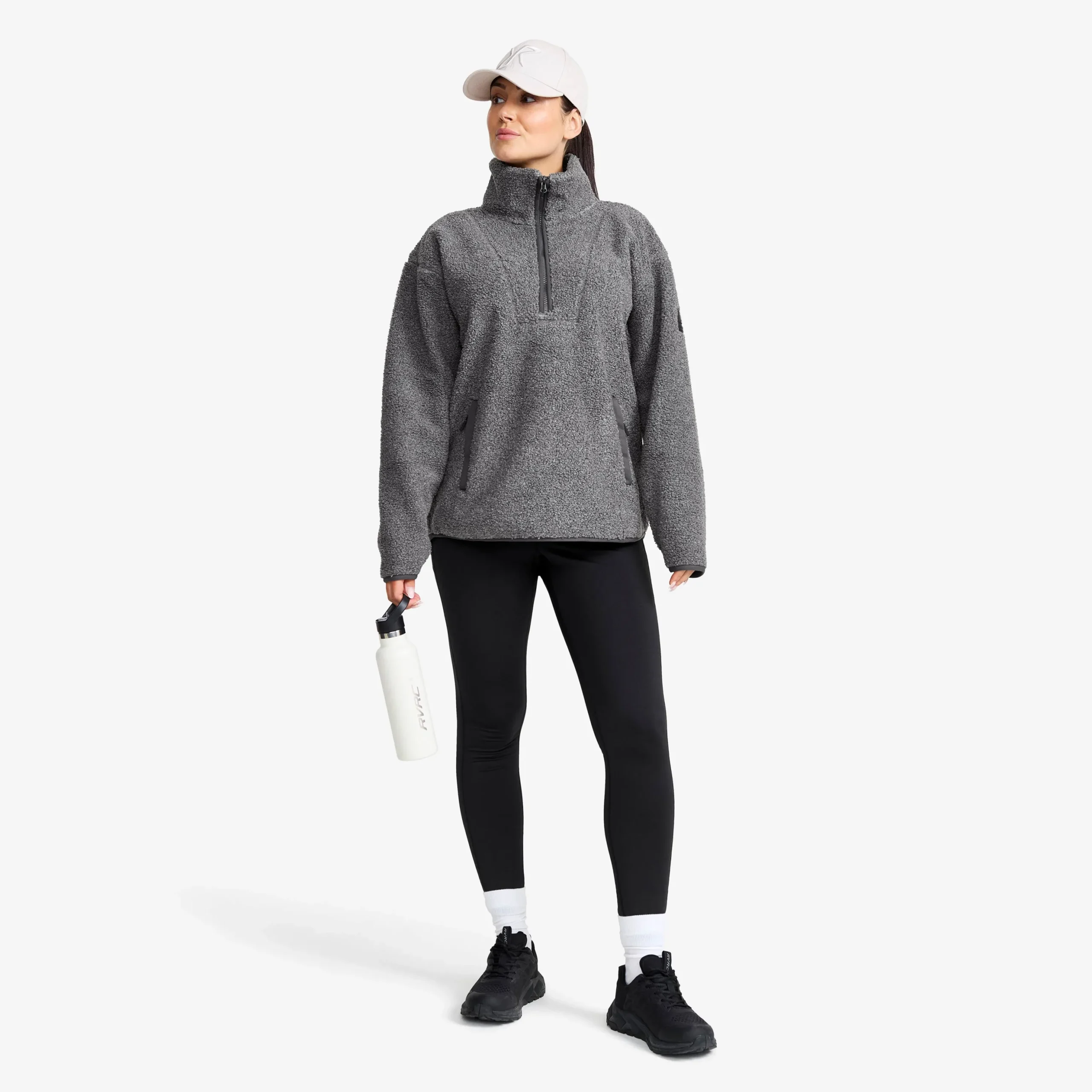 Bigfoot Half-zip Pile Fleece Damen Dark Grey Melange