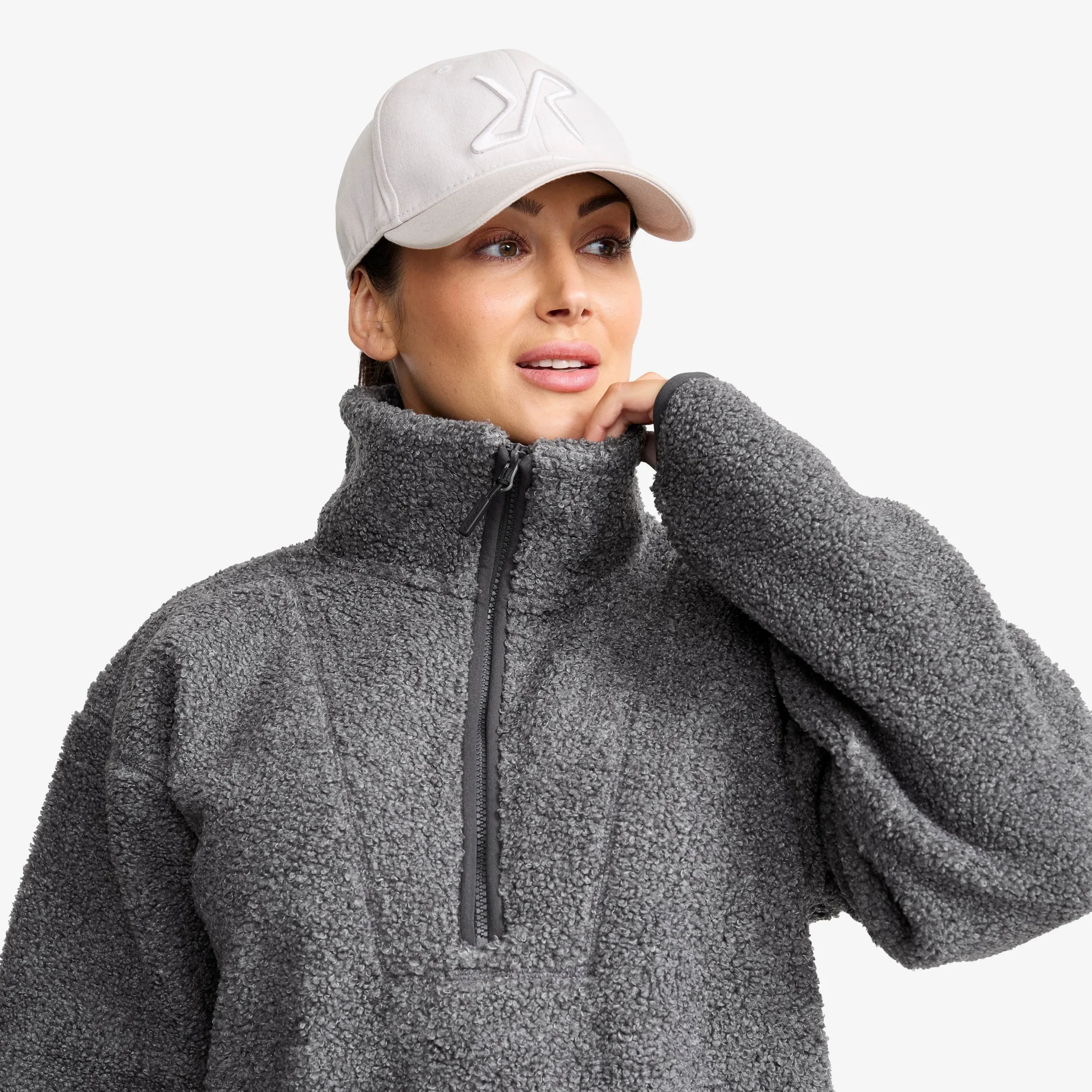 Bigfoot Half-zip Pile Fleece Damen Dark Grey Melange