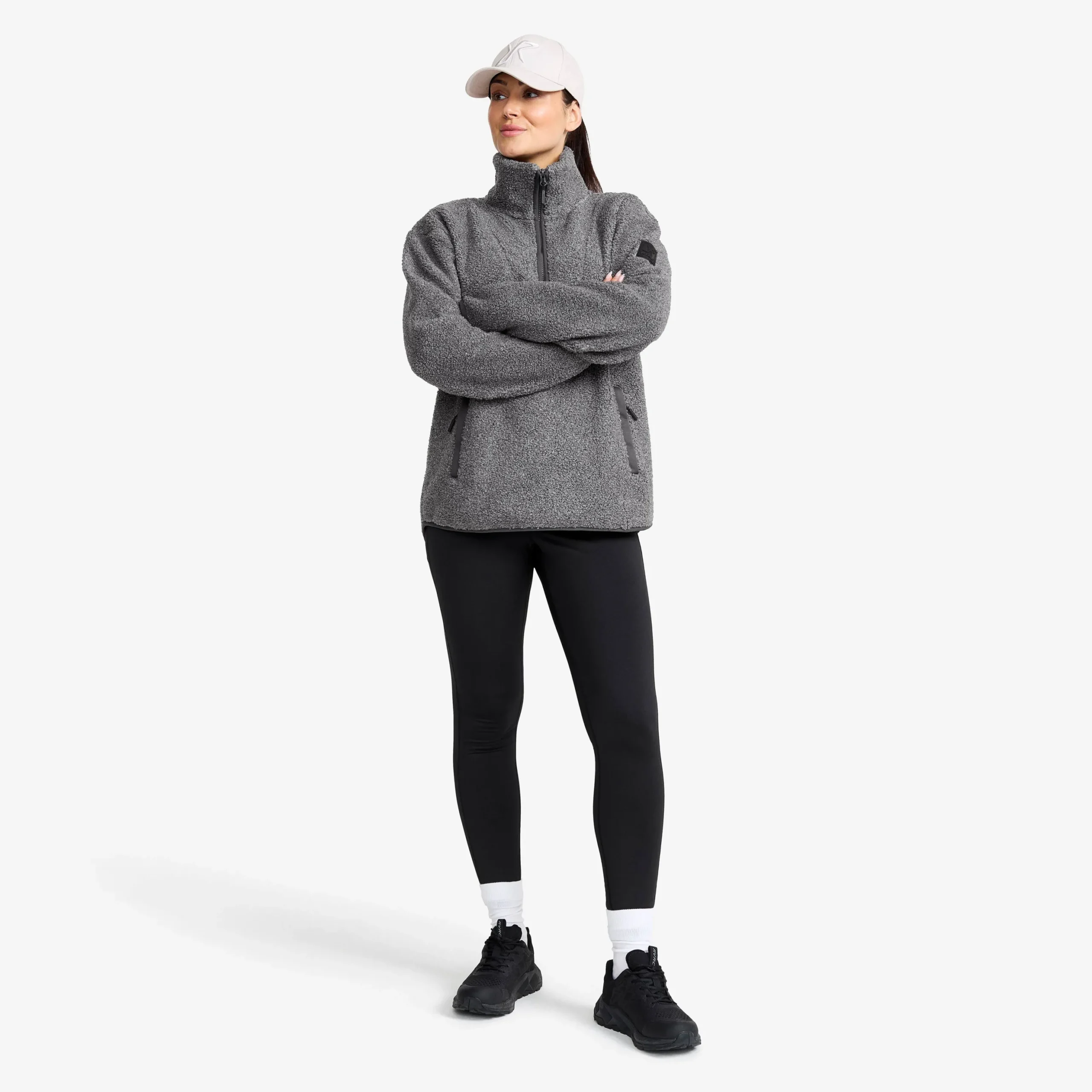 Bigfoot Half-zip Pile Fleece Damen Dark Grey Melange