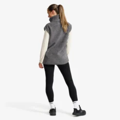 Bigfoot Pile Fleece Vest Damen Dark Grey Melange