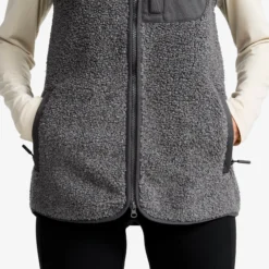 Bigfoot Pile Fleece Vest Damen Dark Grey Melange