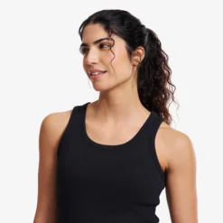Birch Ribbed Tank Top Damen Black