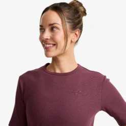 Birch Ribbed T-shirt Damen Mauve Wine
