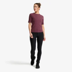 Birch Ribbed T-shirt Damen Mauve Wine