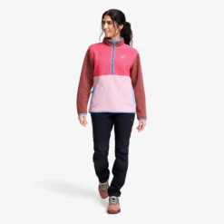 Canyon Half-zip Pile Fleece Damen Apple Butter/Fandango Pink