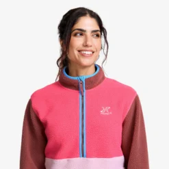 Canyon Half-zip Pile Fleece Damen Apple Butter/Fandango Pink