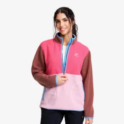 Canyon Half-zip Pile Fleece Damen Apple Butter/Fandango Pink