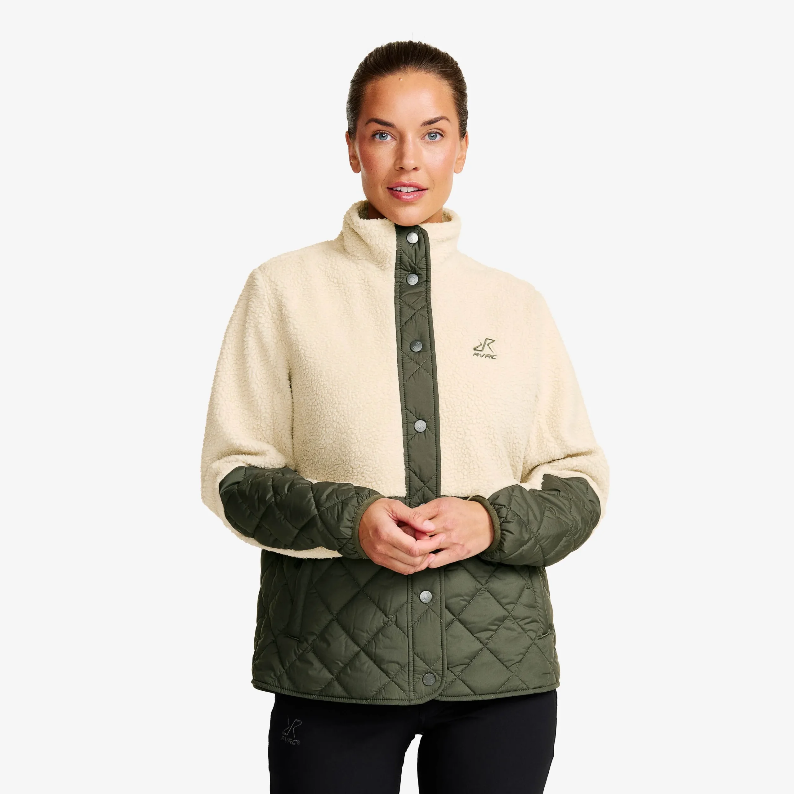 Canyon Hybrid Pile Fleece Damen Oatmeal/Kambaba Green