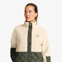 Canyon Hybrid Pile Fleece Damen Oatmeal/Kambaba Green