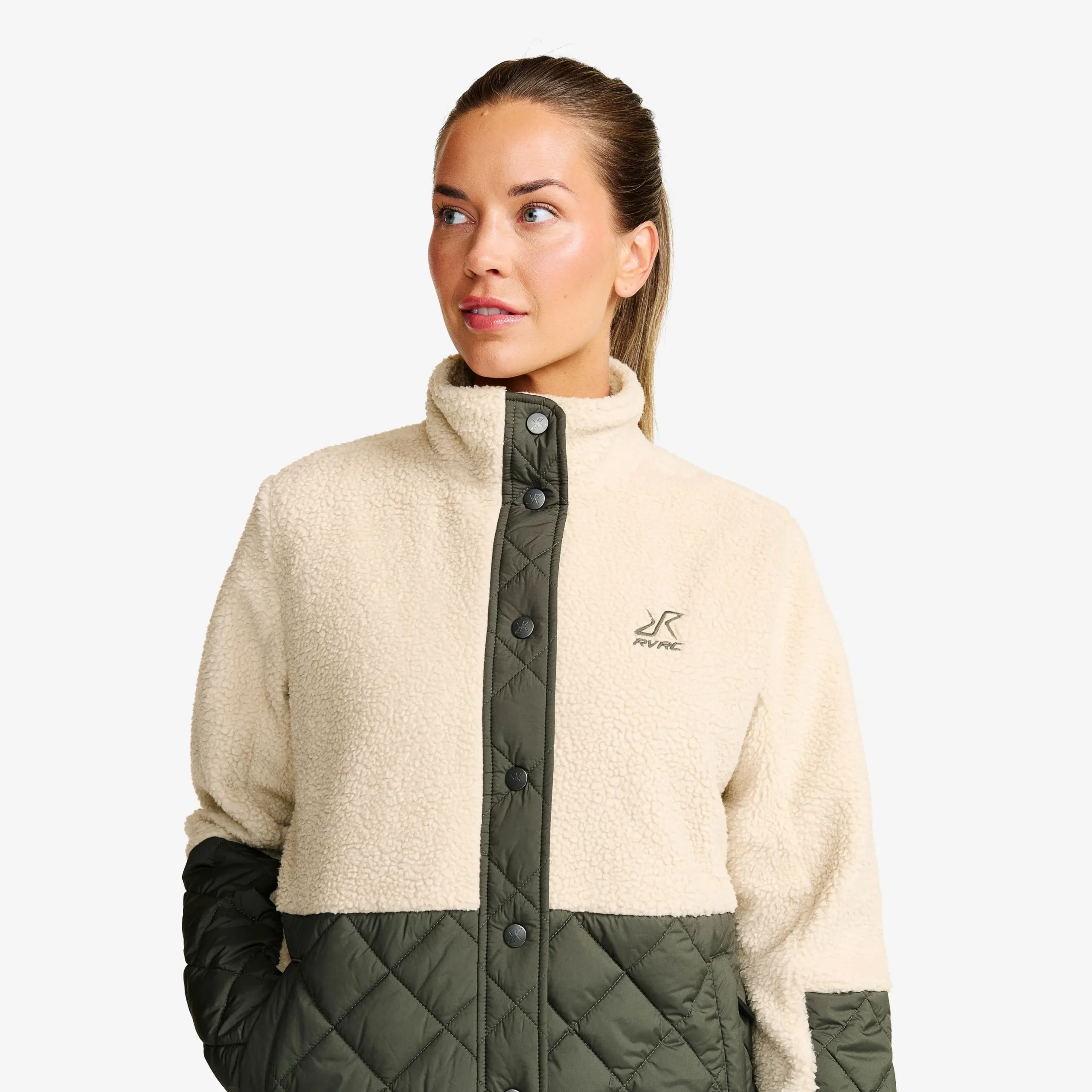 Canyon Hybrid Pile Fleece Damen Oatmeal/Kambaba Green