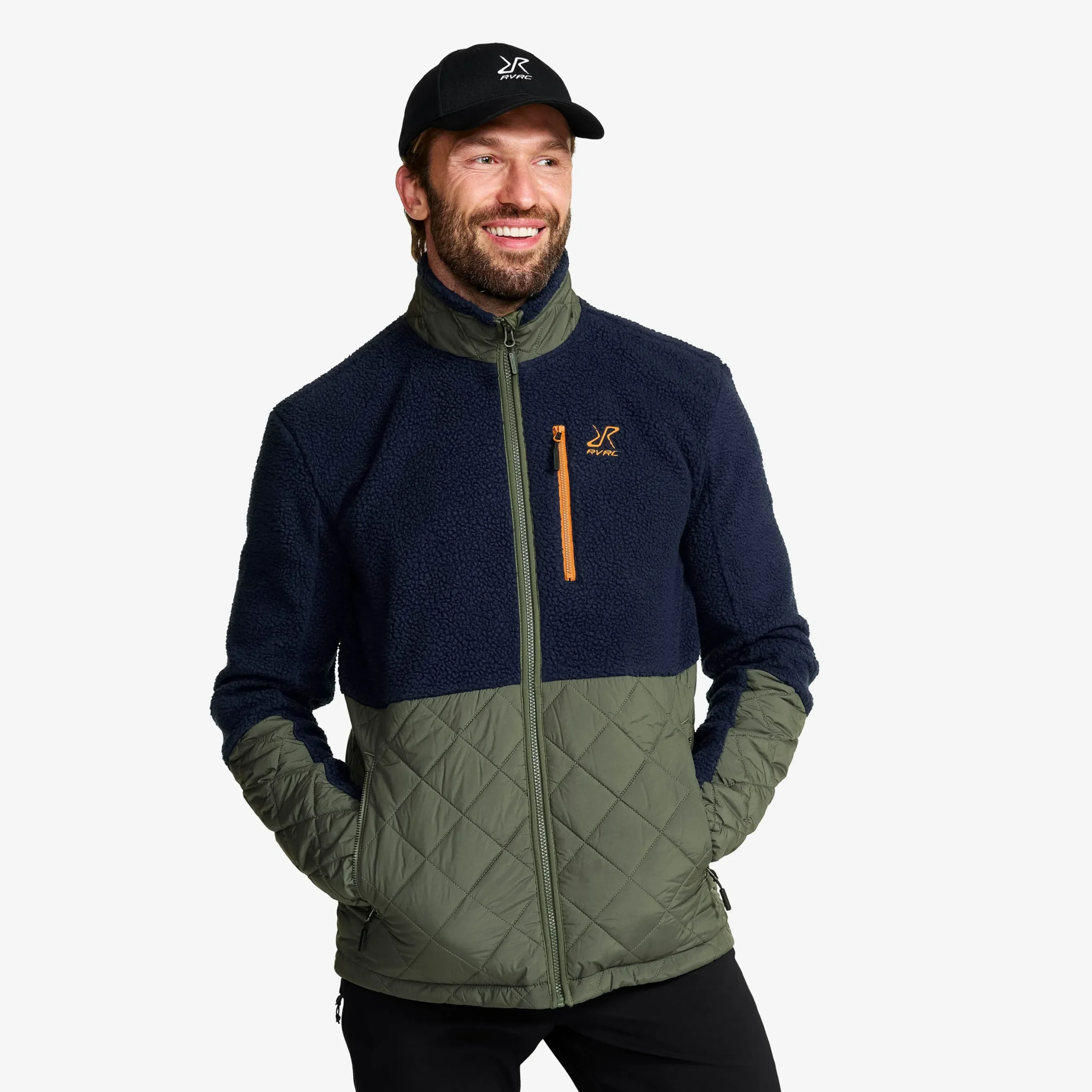 Canyon Hybrid Pile Fleece Herren Navy/Kambaba Green