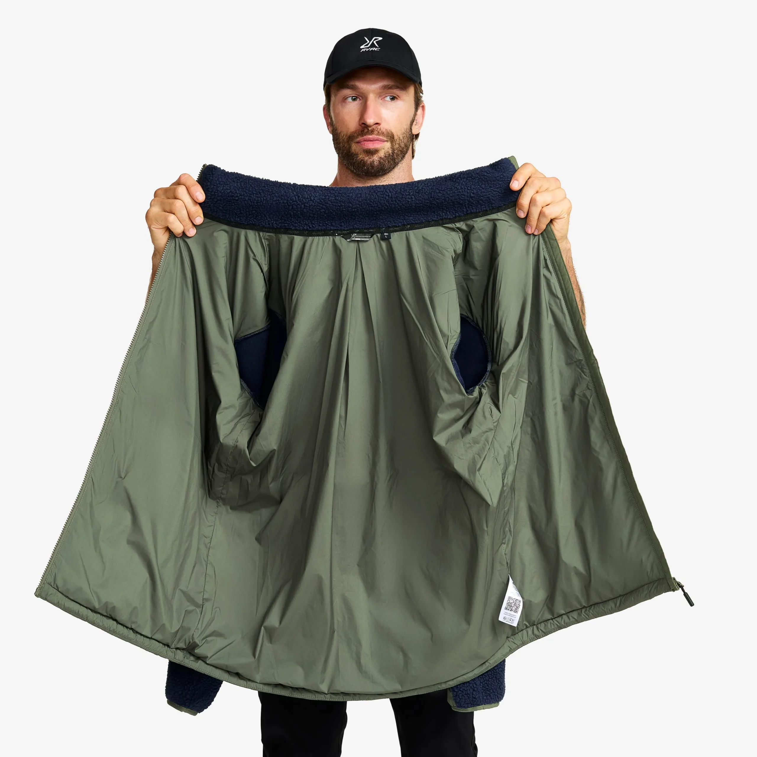 Canyon Hybrid Pile Fleece Herren Navy/Kambaba Green