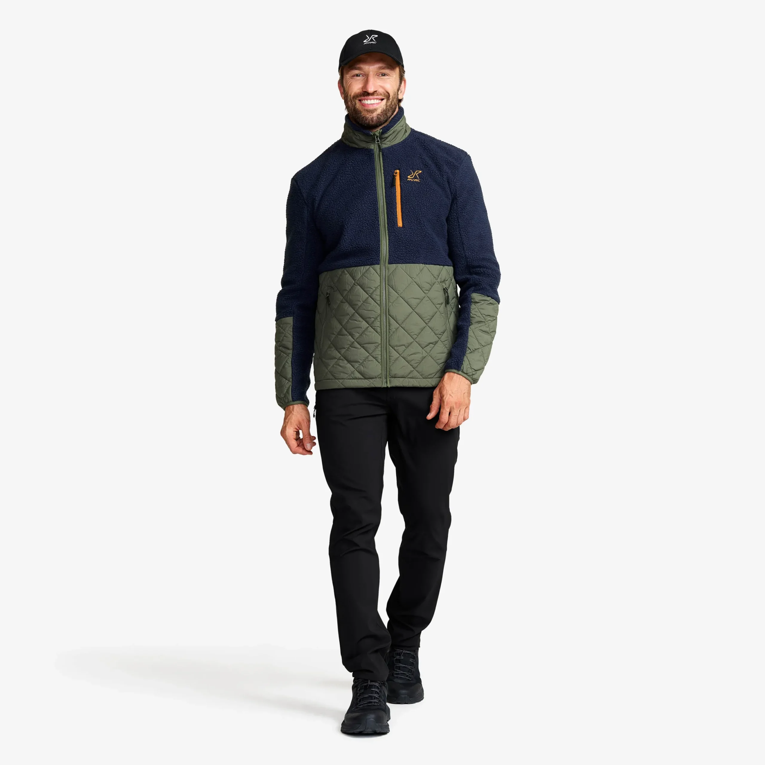 Canyon Hybrid Pile Fleece Herren Navy/Kambaba Green