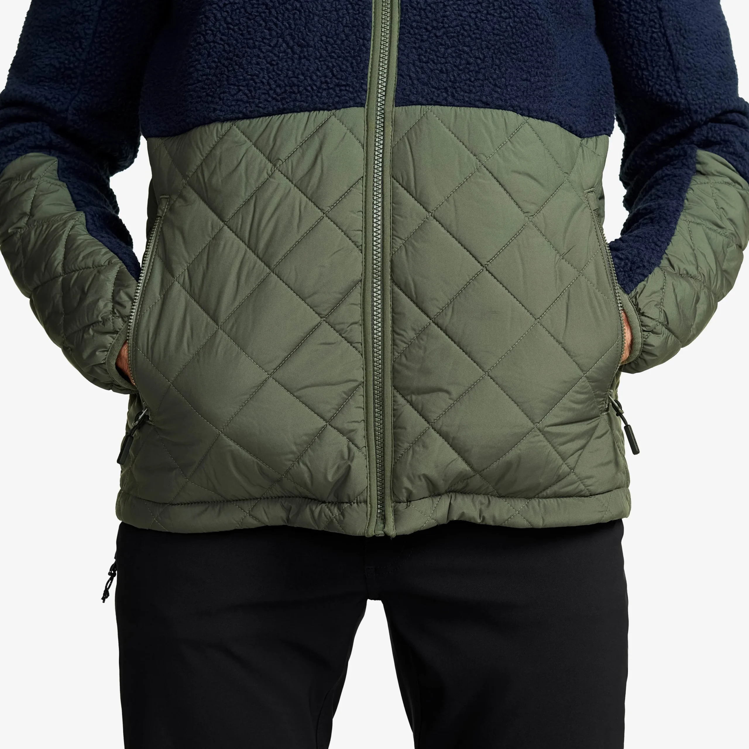 Canyon Hybrid Pile Fleece Herren Navy/Kambaba Green