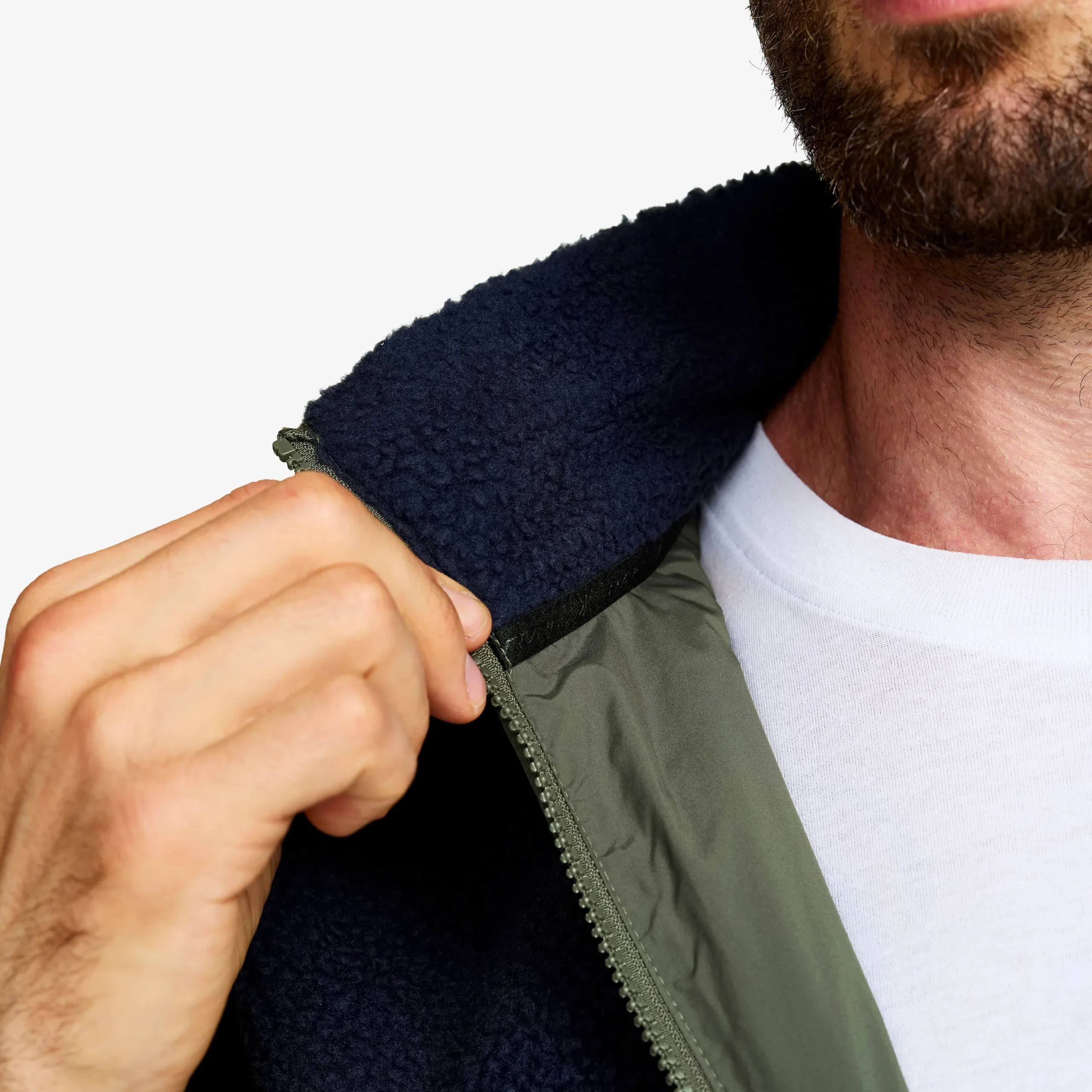 Canyon Hybrid Pile Fleece Herren Navy/Kambaba Green