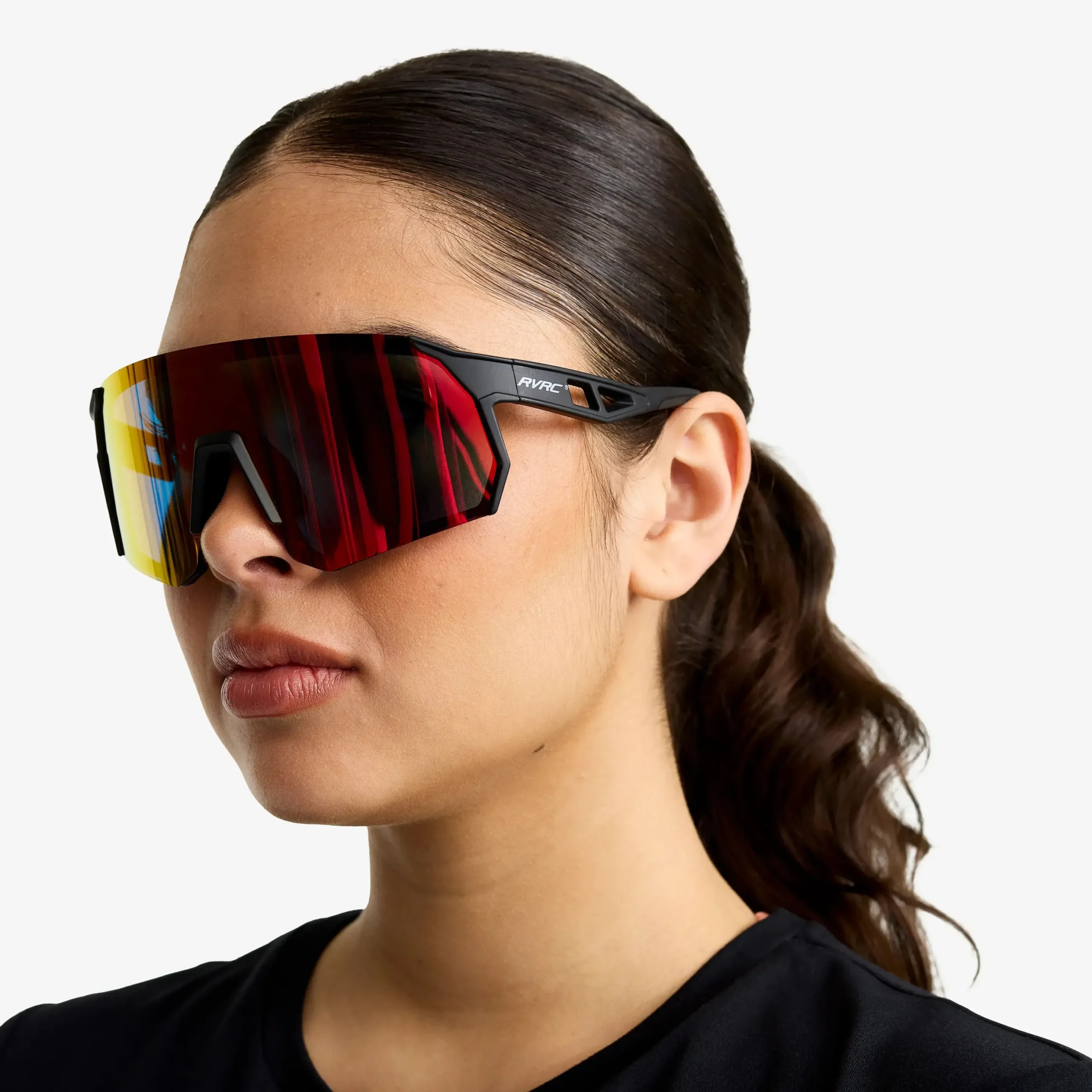 Castor Polarized Sports Sunglasses Black/Red Gold
