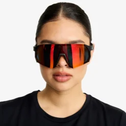Castor Polarized Sports Sunglasses Black/Red Gold