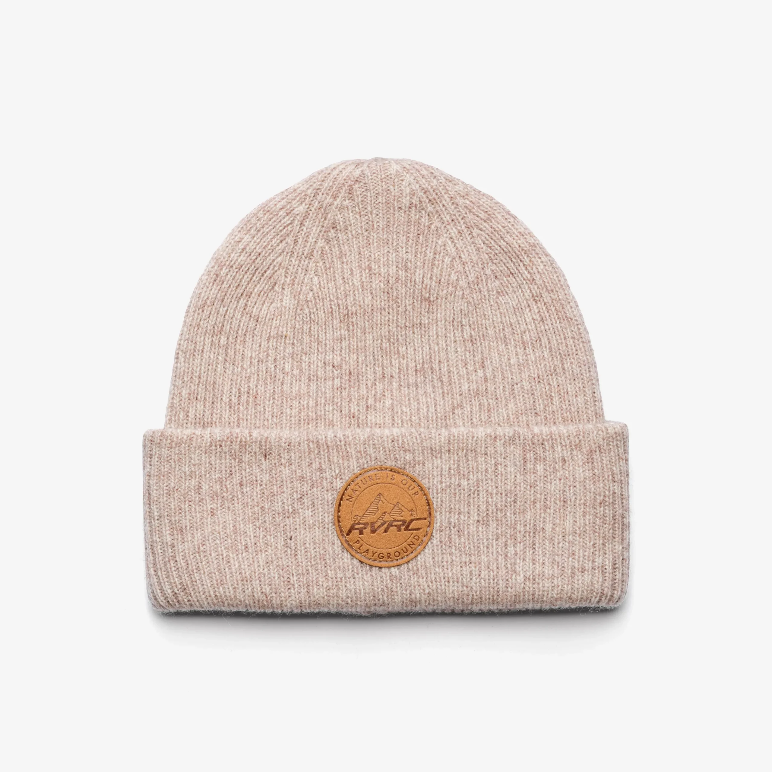 Cave Wool Rib Knit Beanie Beige Melange