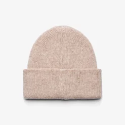 Cave Wool Rib Knit Beanie Beige Melange