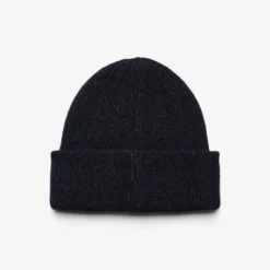 Cave Wool Rib Knit Beanie Dark Navy Melange