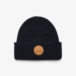Cave Wool Rib Knit Beanie Dark Navy Melange