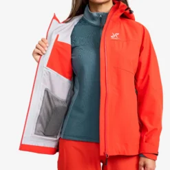Cloud 3L Shell Jacket Damen Aurora Red