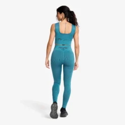 Descent Seamless Crop Top Damen Blue Ashes