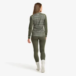 Downhill Base Layer Top Damen Kambaba Green/Lemon Grass
