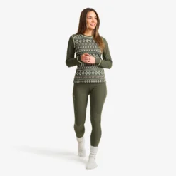 Downhill Base Layer Top Damen Kambaba Green/Lemon Grass
