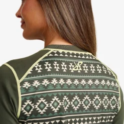 Downhill Base Layer Top Damen Kambaba Green/Lemon Grass