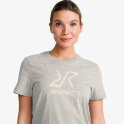 Easy Graphic Logo T-shirt Damen Grey Melange