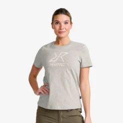 Easy Graphic Logo T-shirt Damen Grey Melange