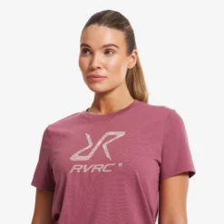 Easy Graphic Logo T-shirt Damen Vintage Rose