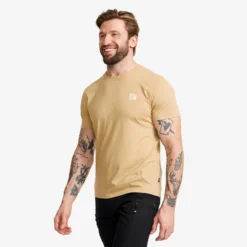 Easy Graphic Logo T-shirt Slim Fit Herren Safari Beige