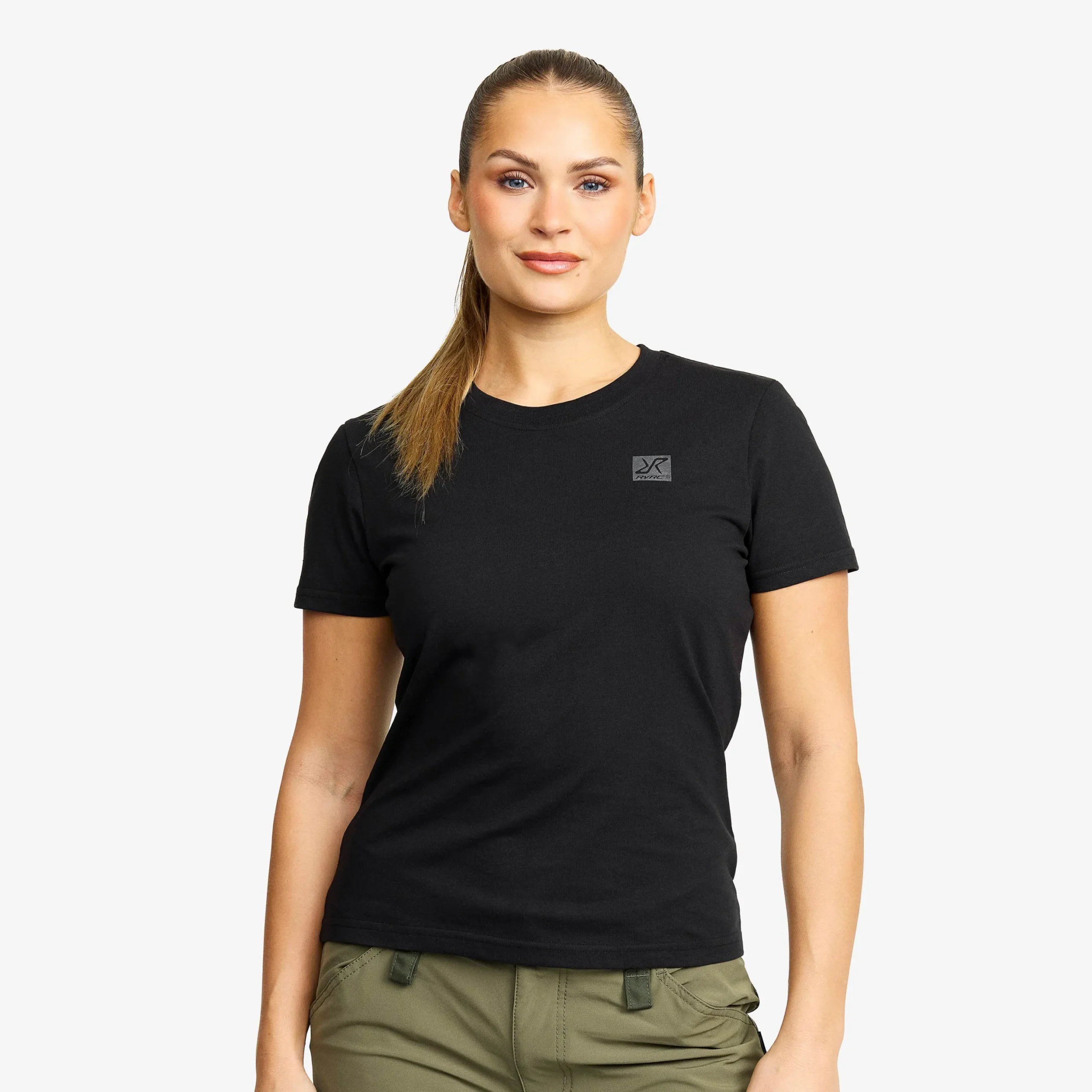Easy Slim Fit T-shirt Damen Black