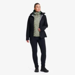 Evolution Hybrid Fleece Jacket Damen Balsam Green/Shadow