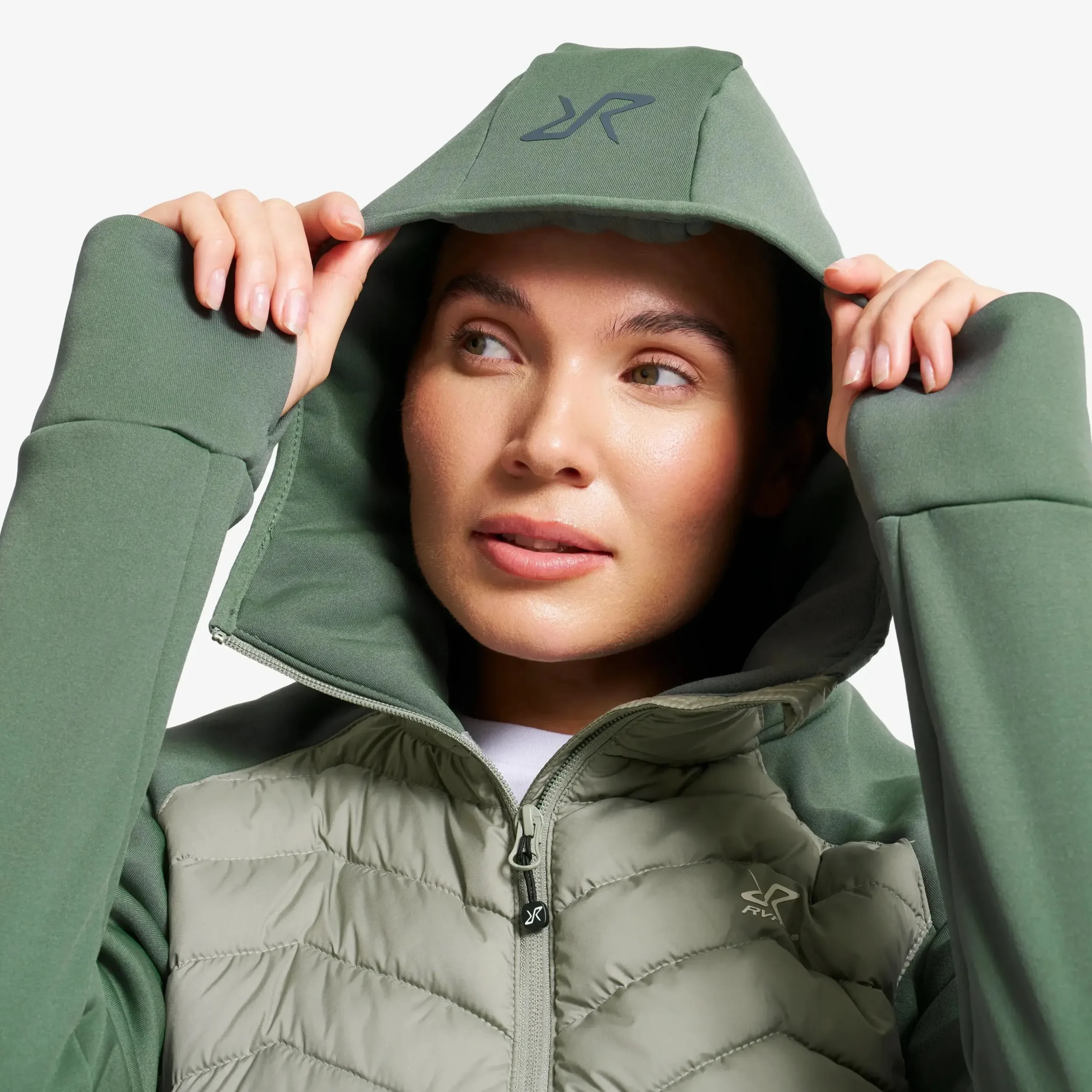 Evolution Hybrid Fleece Jacket Damen Balsam Green/Shadow