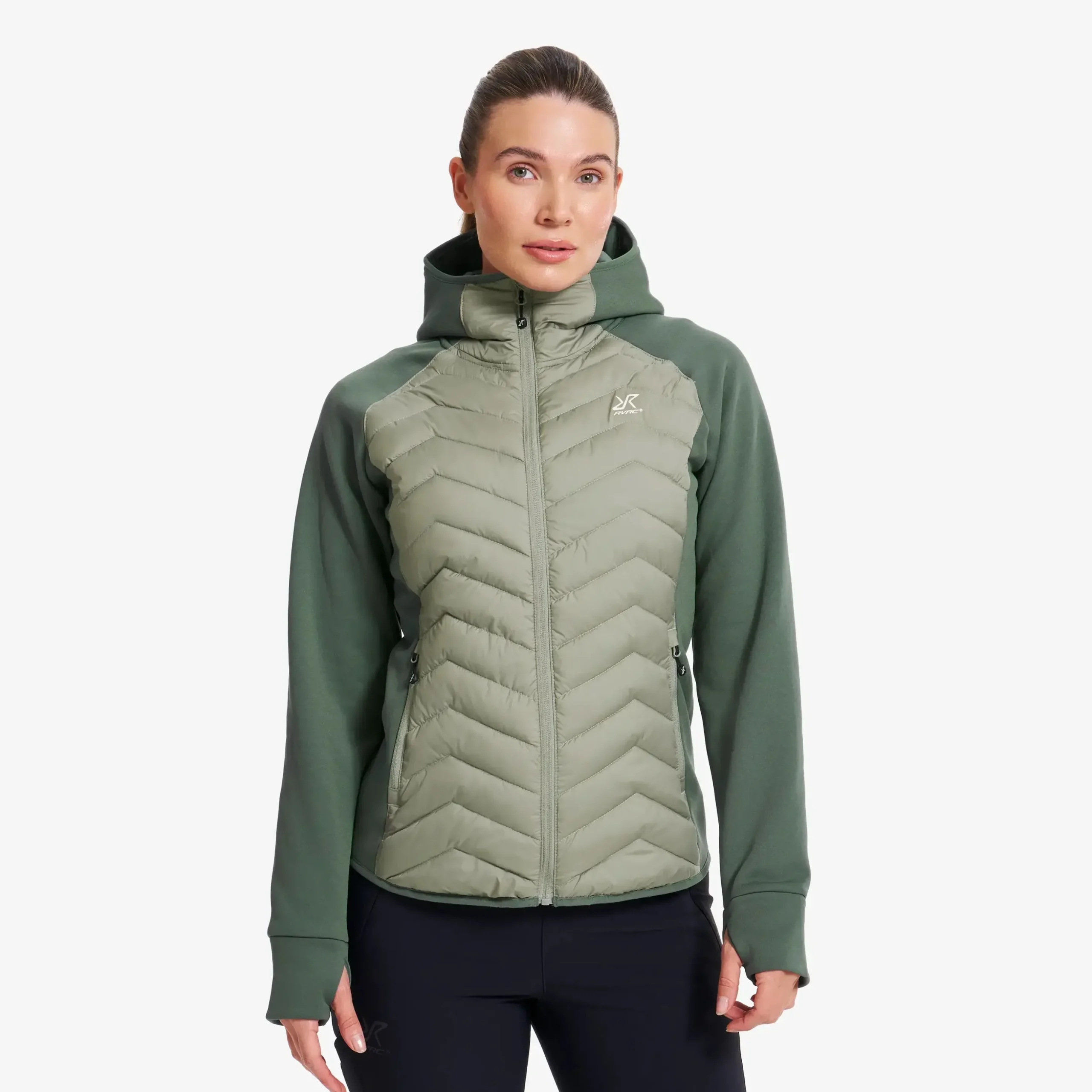 Evolution Hybrid Fleece Jacket Damen Balsam Green/Shadow