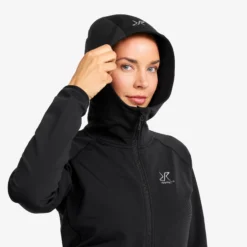 Evolution Light Stretch Fleece Hoodie Damen Black