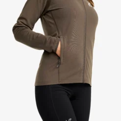 Evolution Light Stretch Fleece Hoodie Damen Moss Gray