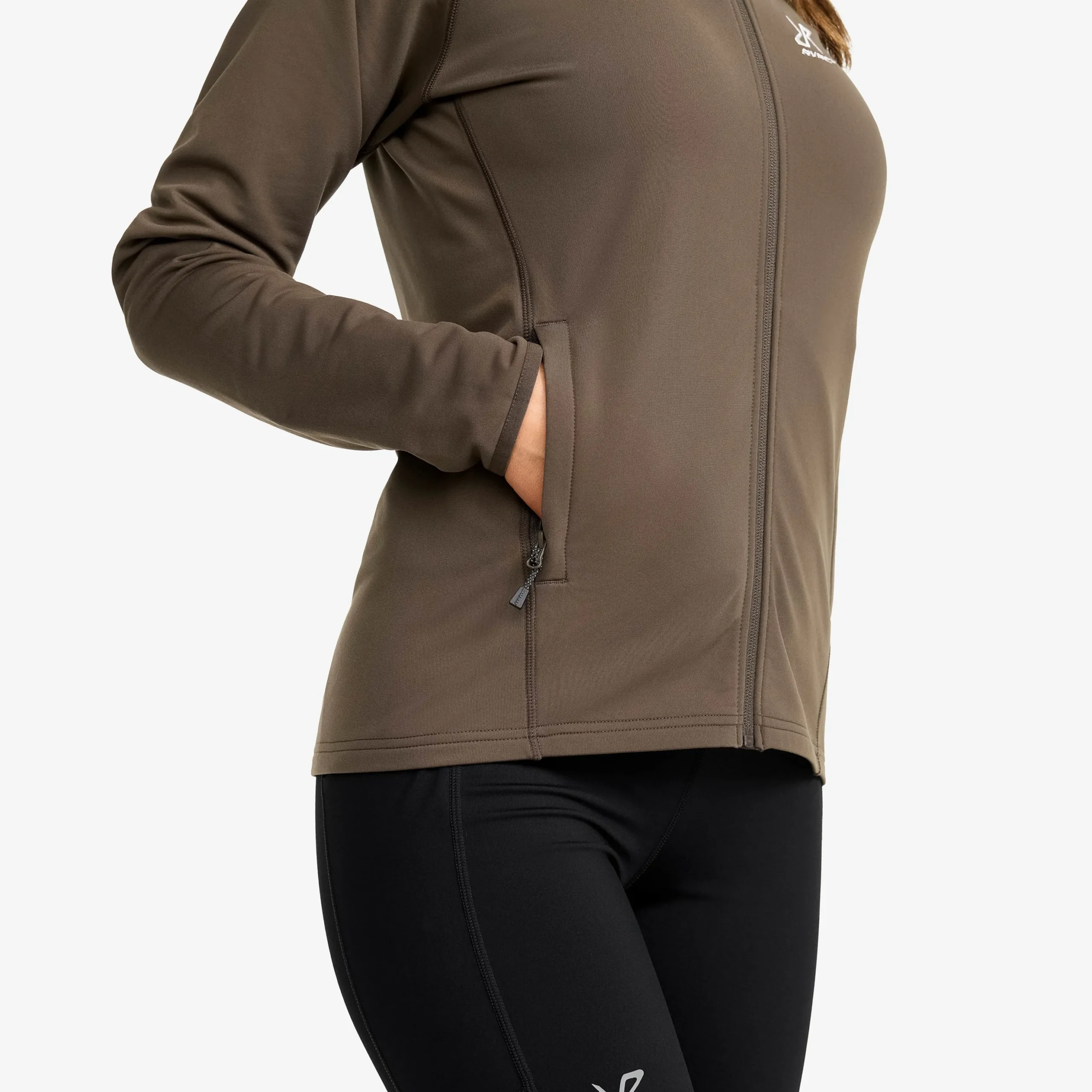 Evolution Light Stretch Fleece Hoodie Damen Moss Gray