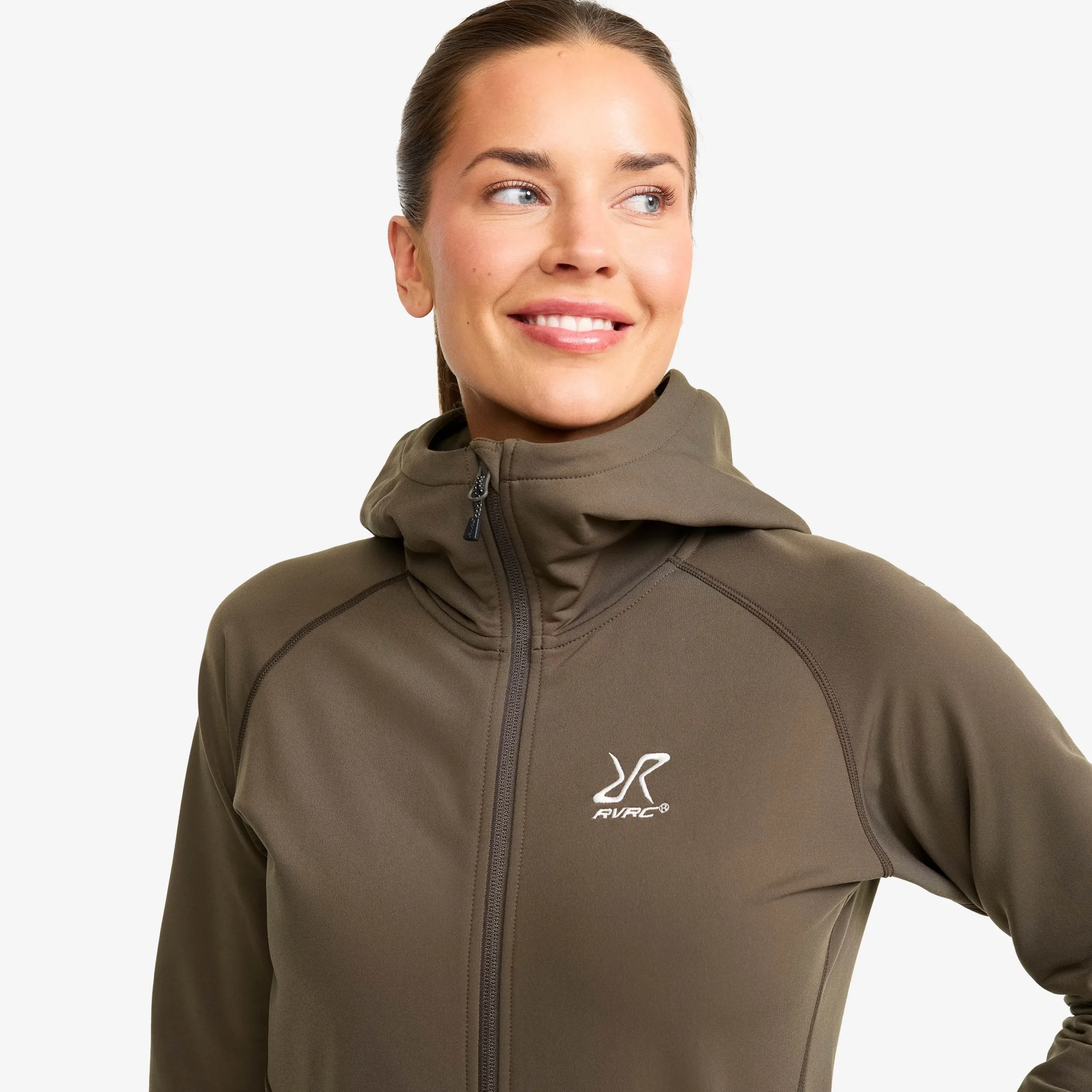 Evolution Light Stretch Fleece Hoodie Damen Moss Gray