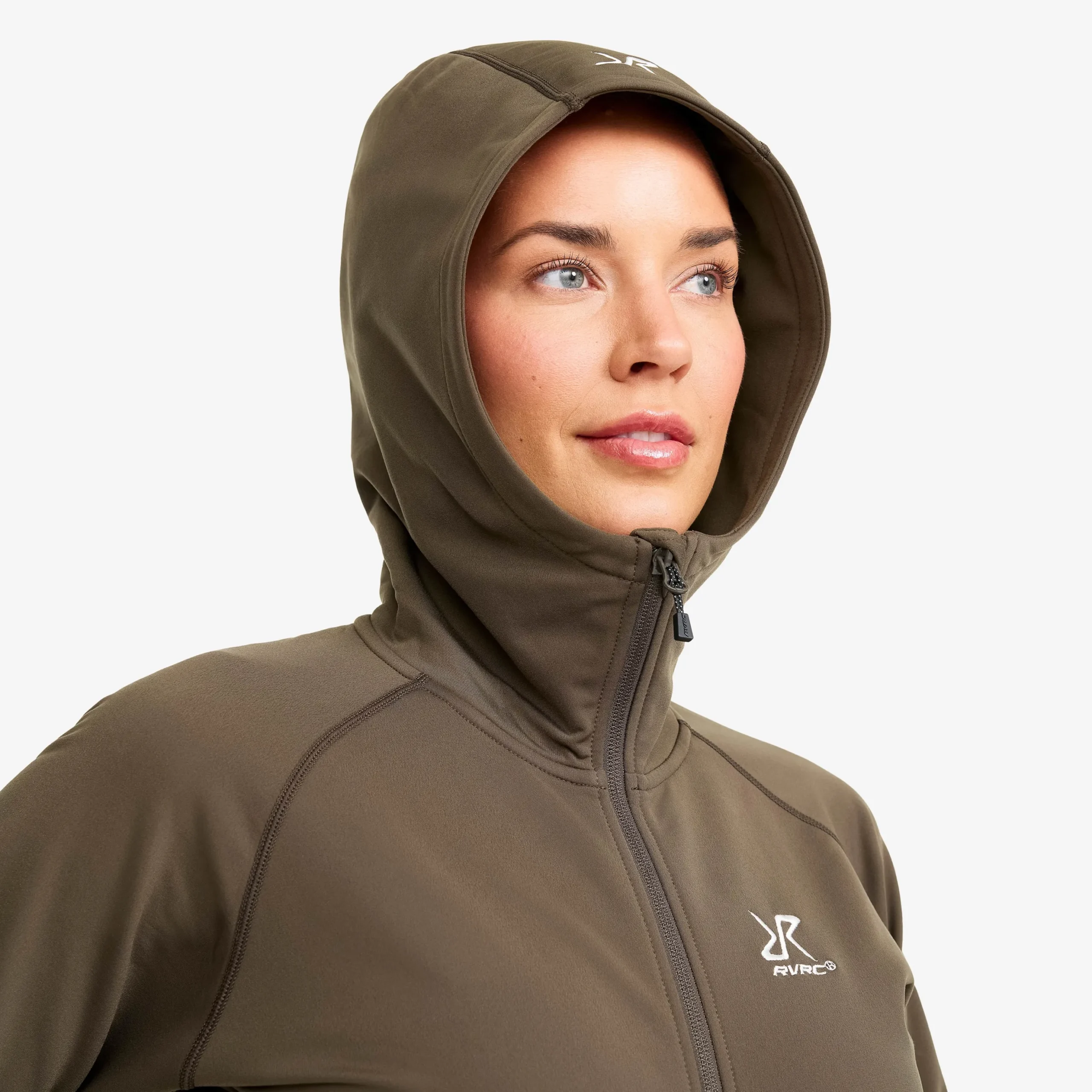Evolution Light Stretch Fleece Hoodie Damen Moss Gray