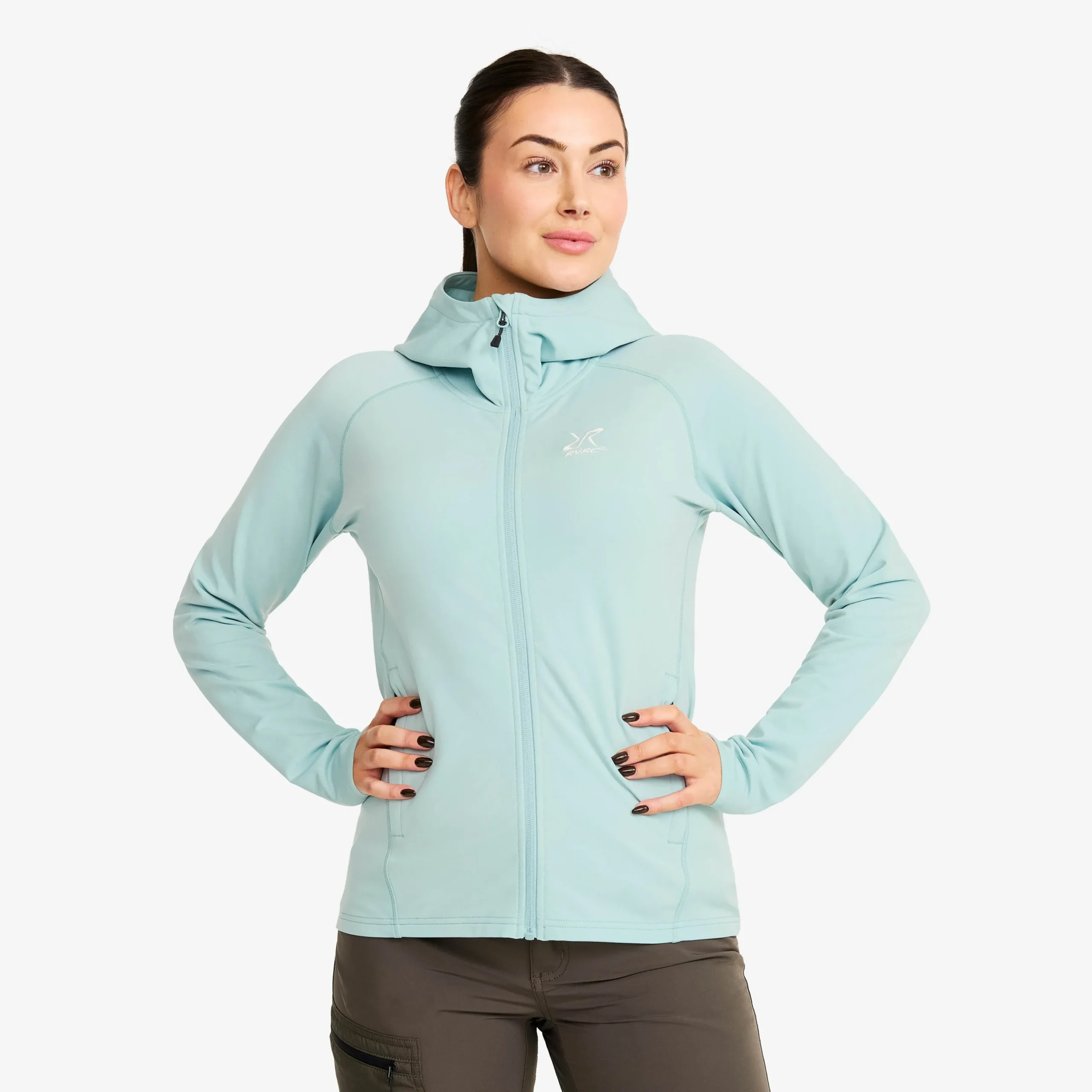 Evolution Light Stretch Fleece Hoodie Damen Gray Mist