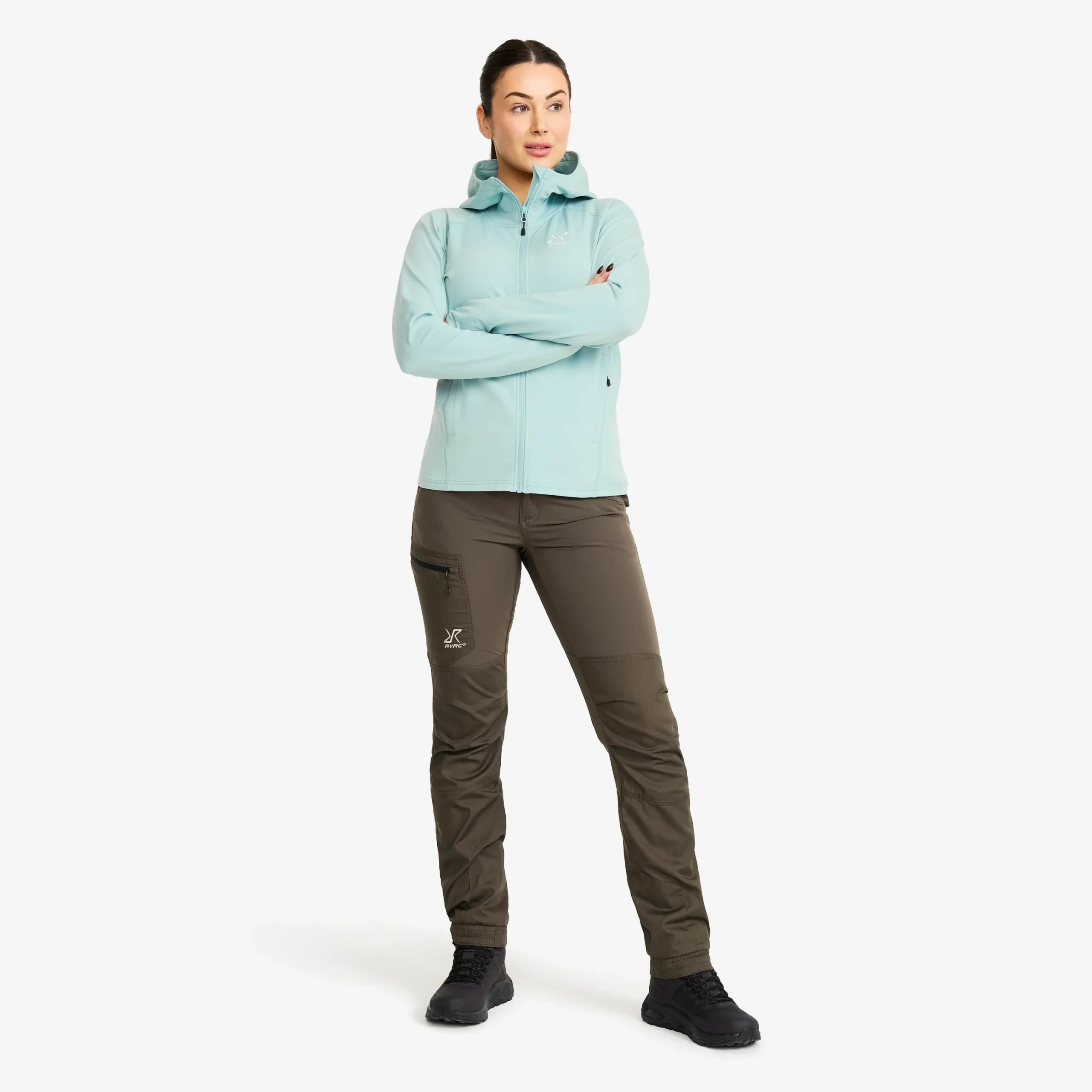 Evolution Light Stretch Fleece Hoodie Damen Gray Mist