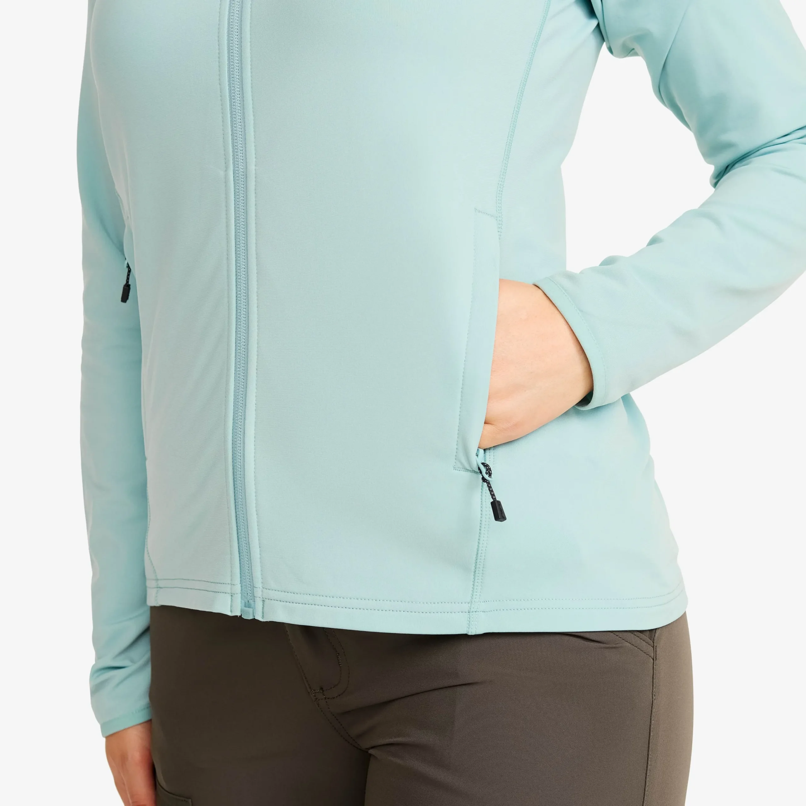 Evolution Light Stretch Fleece Hoodie Damen Gray Mist