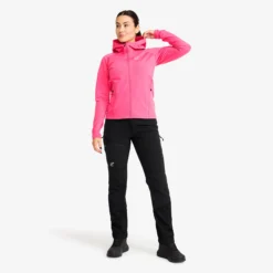 Evolution Light Stretch Fleece Hoodie Damen Fandango Pink