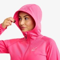 Evolution Light Stretch Fleece Hoodie Damen Fandango Pink